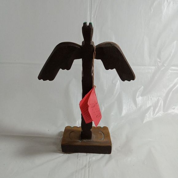 HS Quality Brann Hand Made Totem Pole Signed Numbered Vintage Tag Attached * - Picture 3 of 13